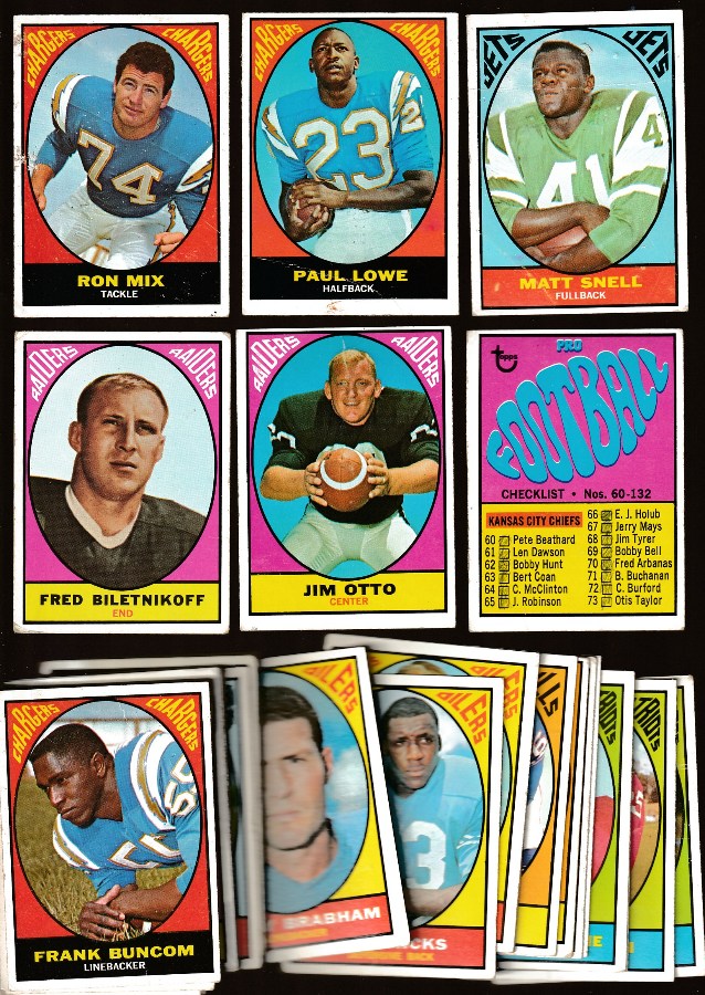 1967 Topps FB  -  Lot of (42) different Football cards value