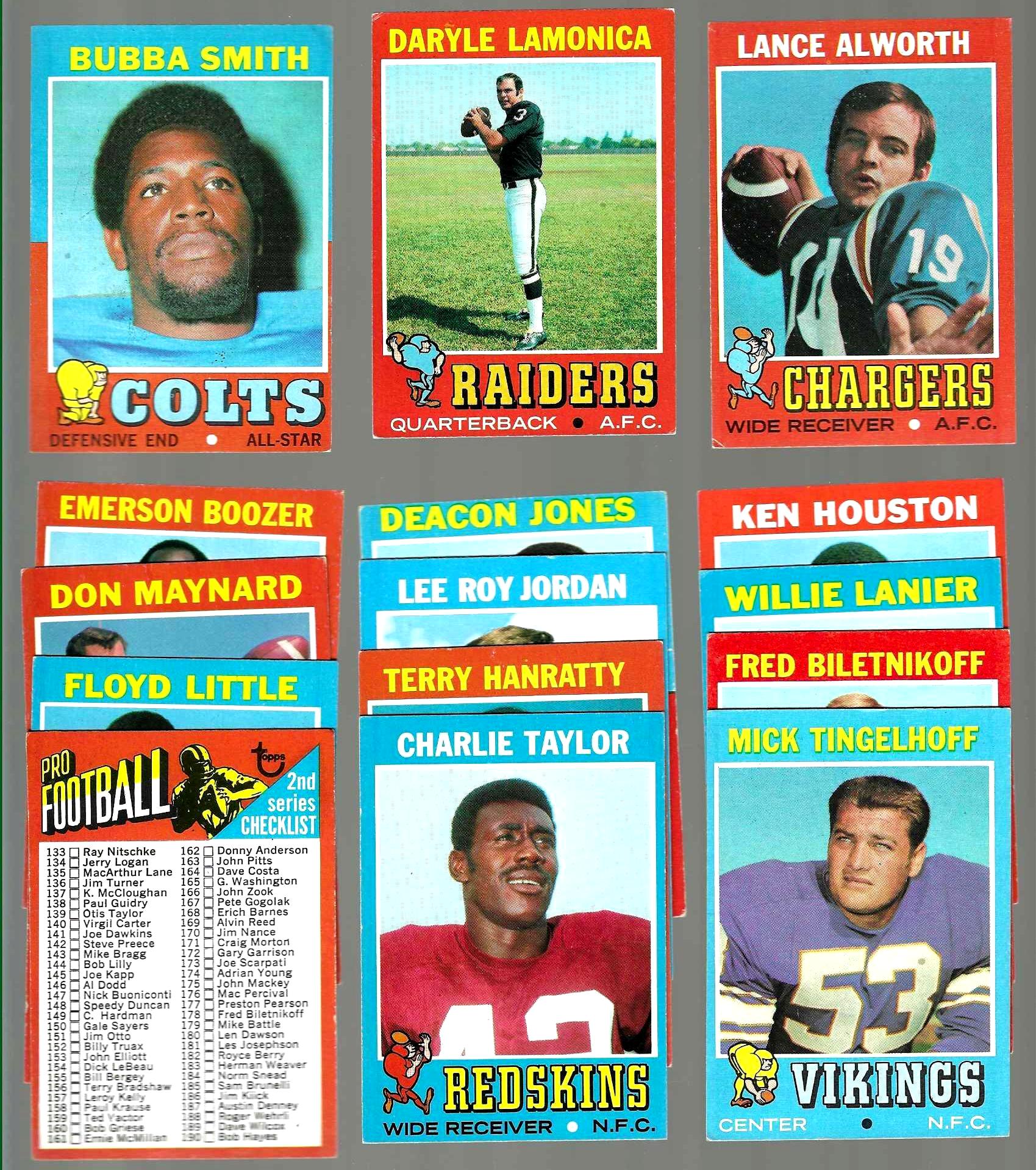 1971 Topps  Football - Starter Set/Lot with (88) different with Stars ! Football cards value