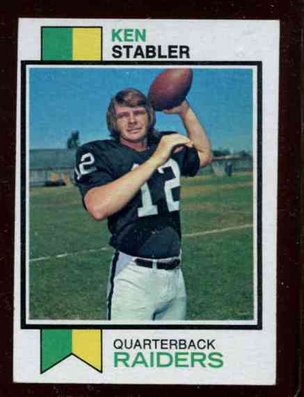 1973 Topps FB #487 Ken Stabler ROOKIE [#] (Raiders) Football cards value