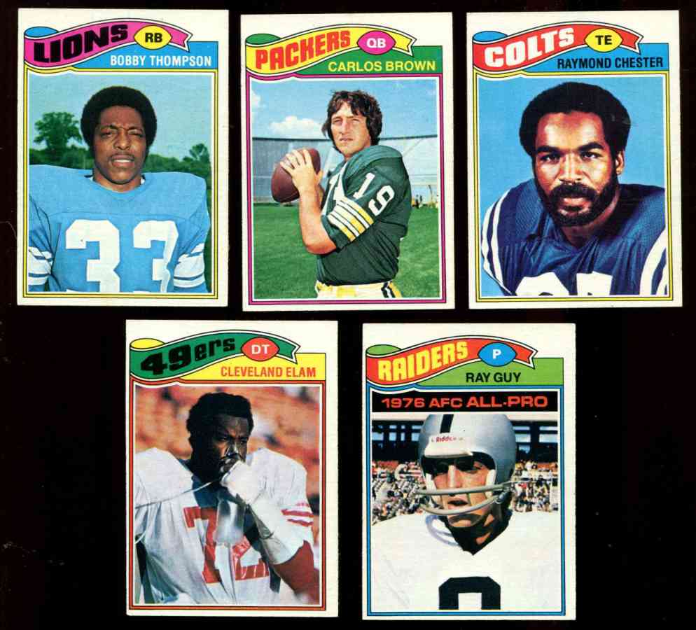 1977 Topps FB  #486 Bobby Thompson [RB] BLANK-BACK PROOF (Lions) Football cards value