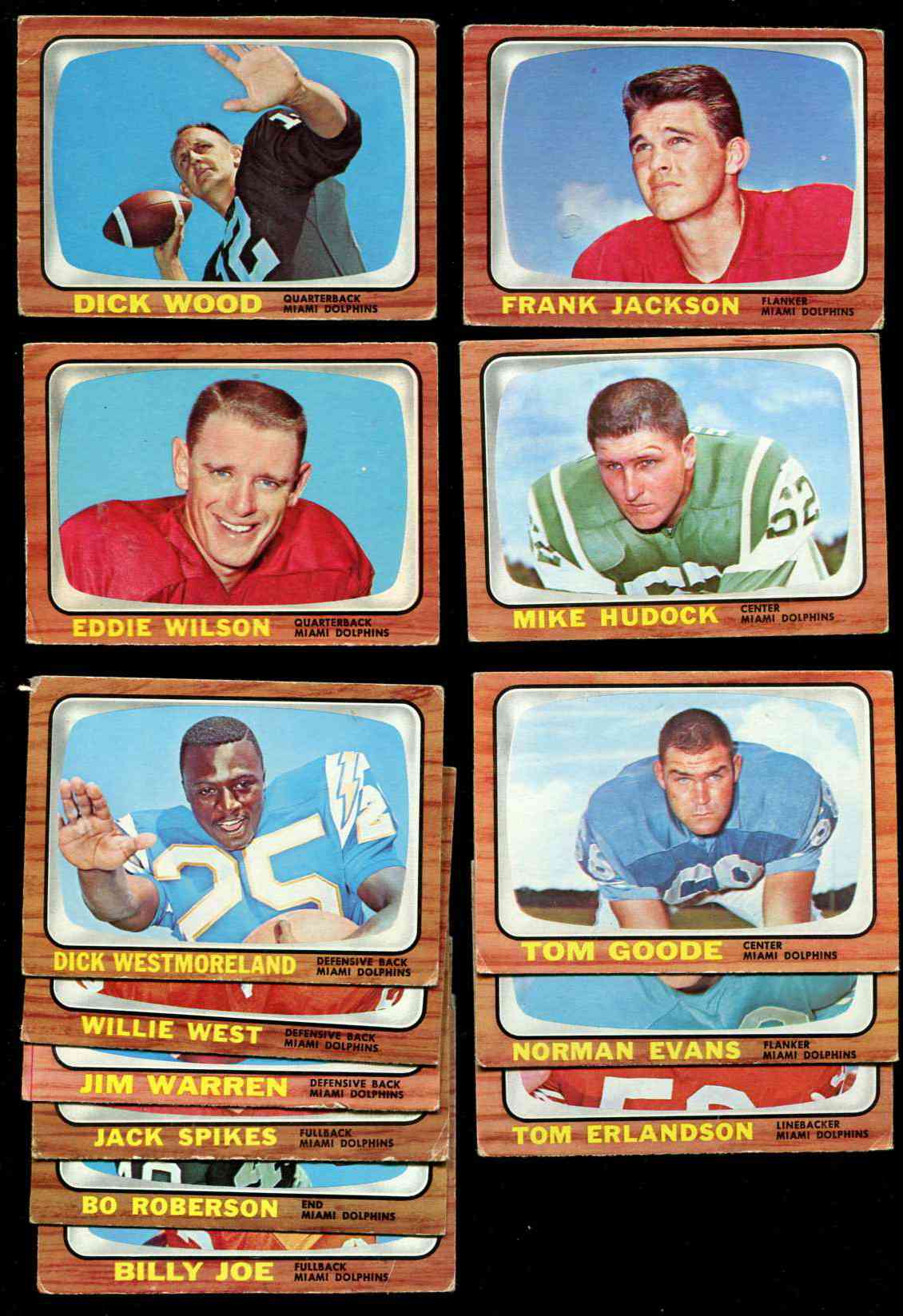 1966 Topps FB  - MIAMI DOLPHINS Near Team Set/Lot (13/14) cards Football cards value