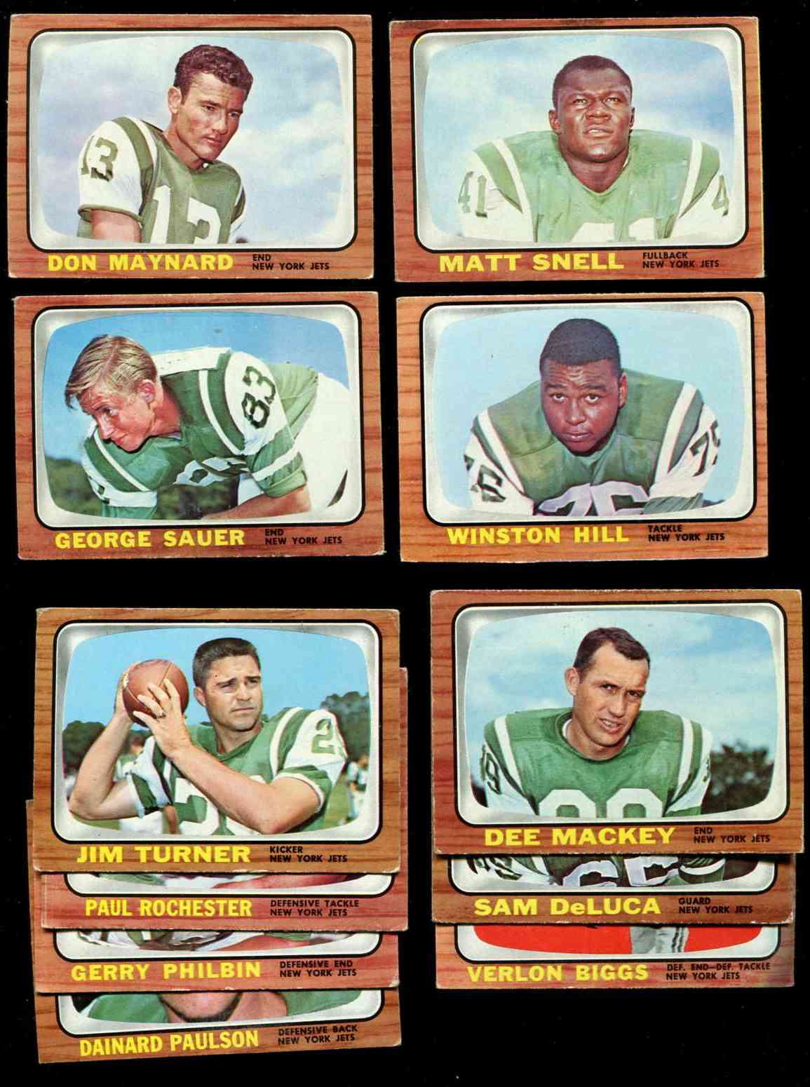 1966 Topps FB  - NEW YORK JETS Near Team Set/Lot (11/14) cards Football cards value