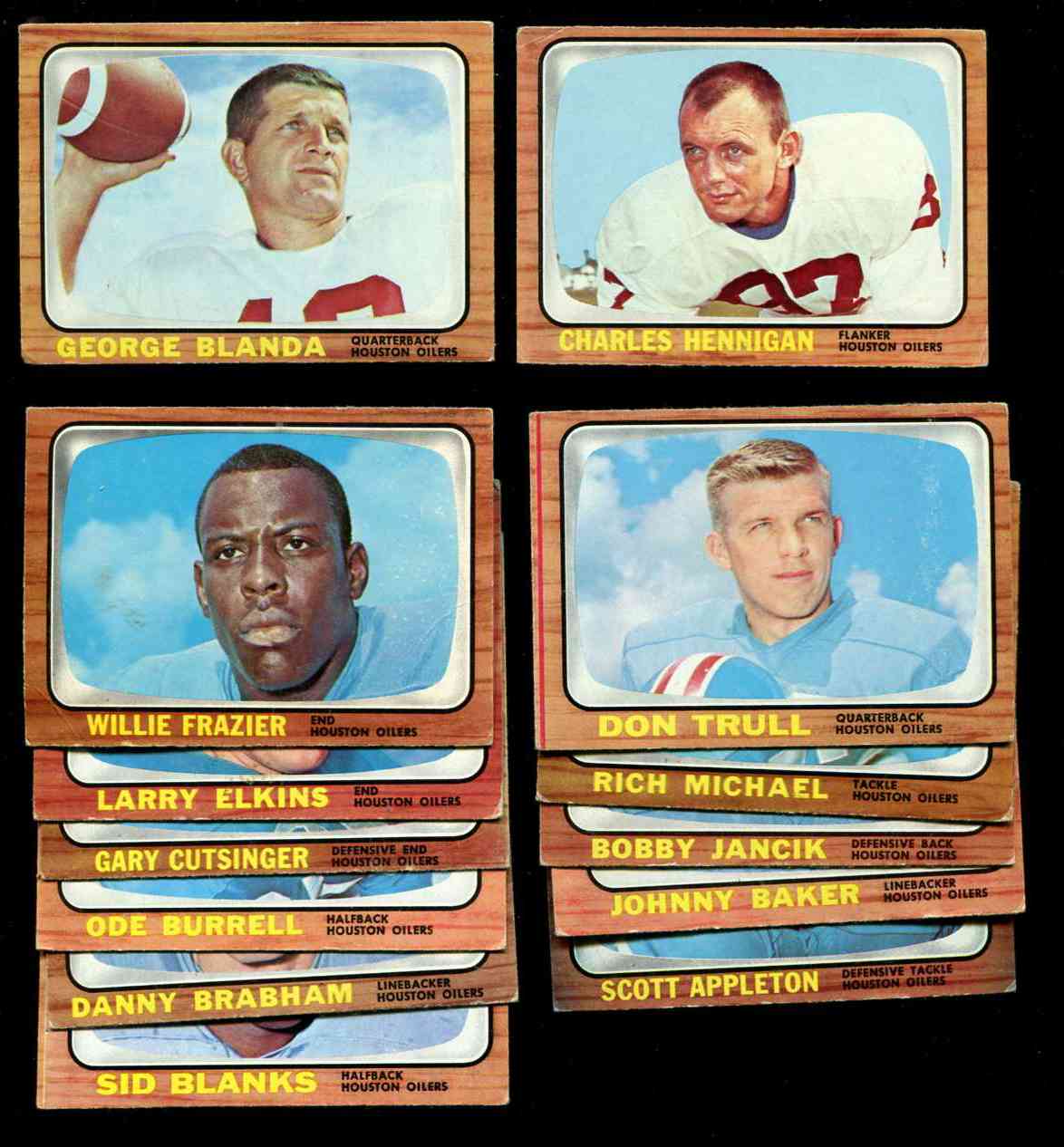 1966 Topps FB  - HOUSTON OILERS Near Team Set/Lot of (13/15) cards Football cards value