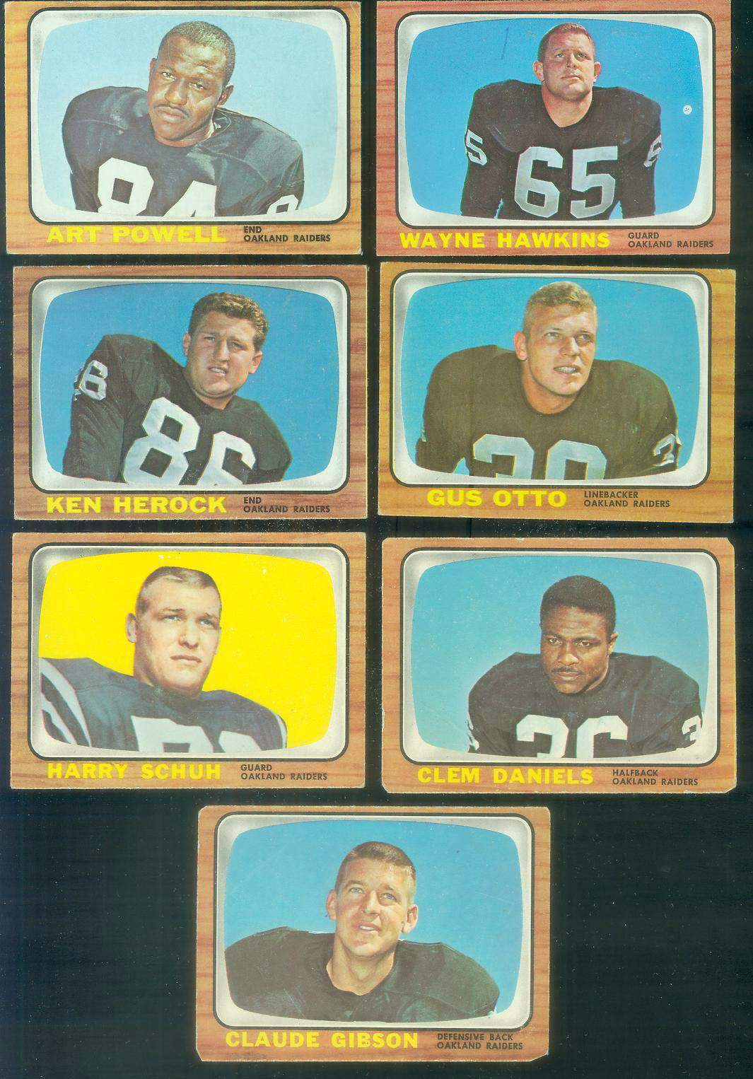 1966 Topps FB  - OAKLAND RAIDERS Near Team Set/Lot of (10/14) cards Football cards value