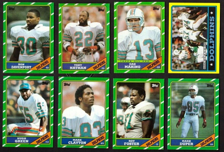  DOLPHINS - 1986 Topps FB - Complete Team set (16) Football cards value