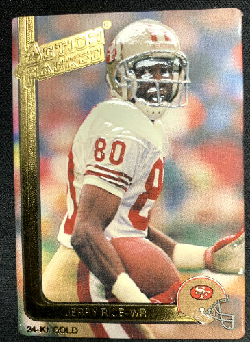 Jerry Rice - 1991 Action Packed #36G 24kt GOLD (49ers) Baseball cards value