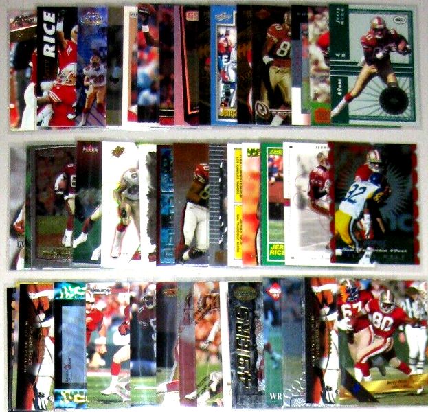 Jerry Rice COLLECTION - 1988-1997 - Lot of (100) DIFFERENT cards Baseball cards value