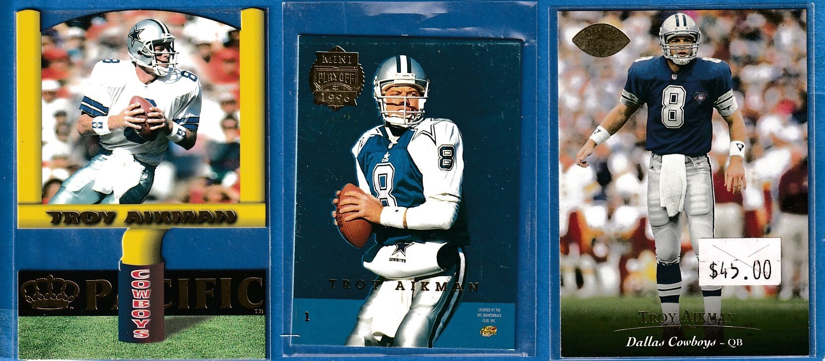 Troy Aikman - 1996 Playoff Trophy Contenders Mini Back-To-Backs #1 Baseball cards value