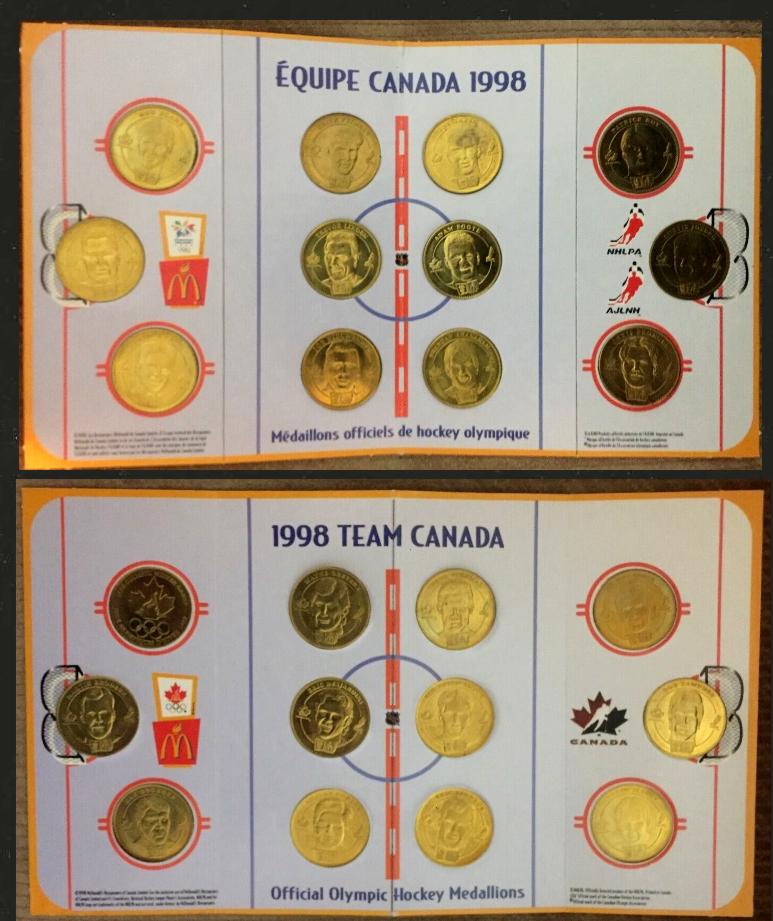 1998 McDonalds TEAM CANADA COINS - COMPLETE SET in Holder (12 Coins) Baseball cards value