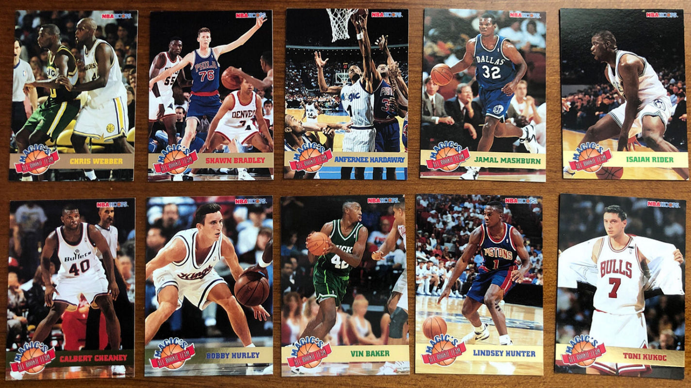 1993-94 Hoops Basketball - Magic's ALL-ROOKIE TEAM - 10-card INSERT Set Baseball cards value