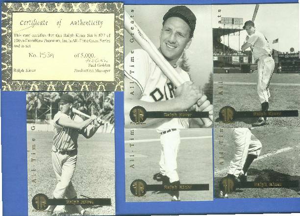 Front Row - 1992 RALPH KINER - Lot of (10) Complete 5-card Sets (Pirates Baseball cards value