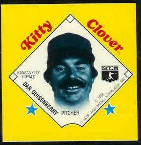  1985 Kitty Clover MSA Disc PROOF - Dan Quisenberry (Royals) Baseball cards value