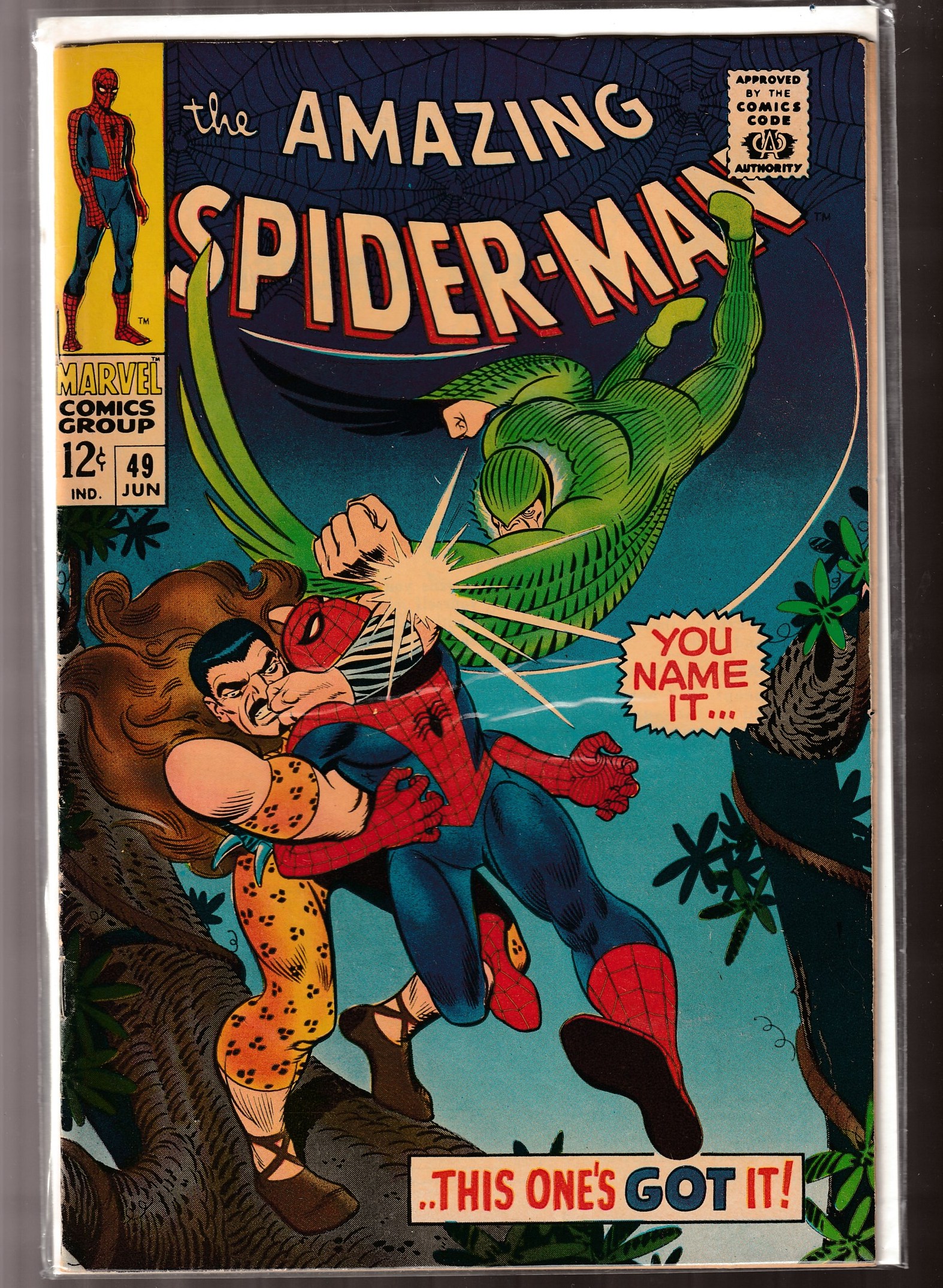  Comic: AMAZING SPIDER-MAN # 49 (1967) vs Vulture & Kraven Baseball cards value