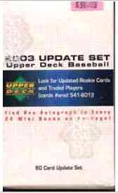 2003 Upper Deck UPDATE - in FACTORY Box (60 cards) Baseball cards value