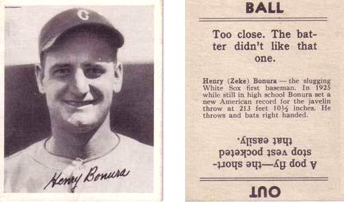 1933-1938 Goudey Baseball card front