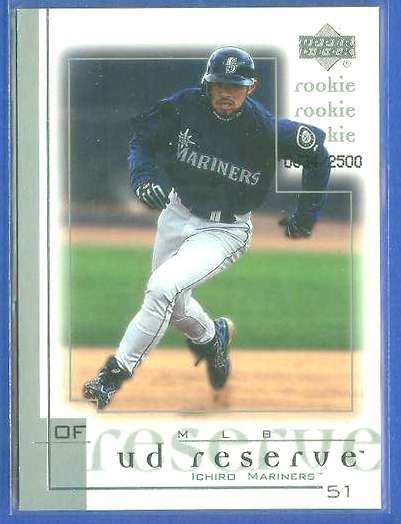 2001 UD Reserve #181 ICHIRO ROOKIE SHORT PRINT (Mariners) Baseball cards
