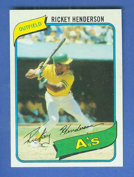 1980 Topps #482 Rickey Henderson ROOKIE [#a] (A's) Baseball cards value