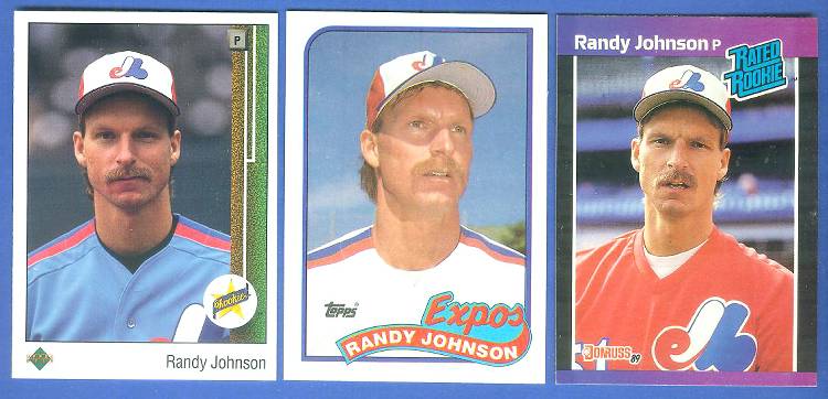 Randy Johnson -  LOT of (3) different ROOKIE cards !!! Baseball cards value