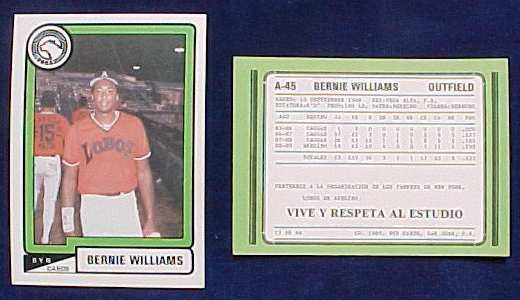 Bernie Williams - 1988-89 BYN Puerto Rico Winter League Update #A-45 Baseball cards value