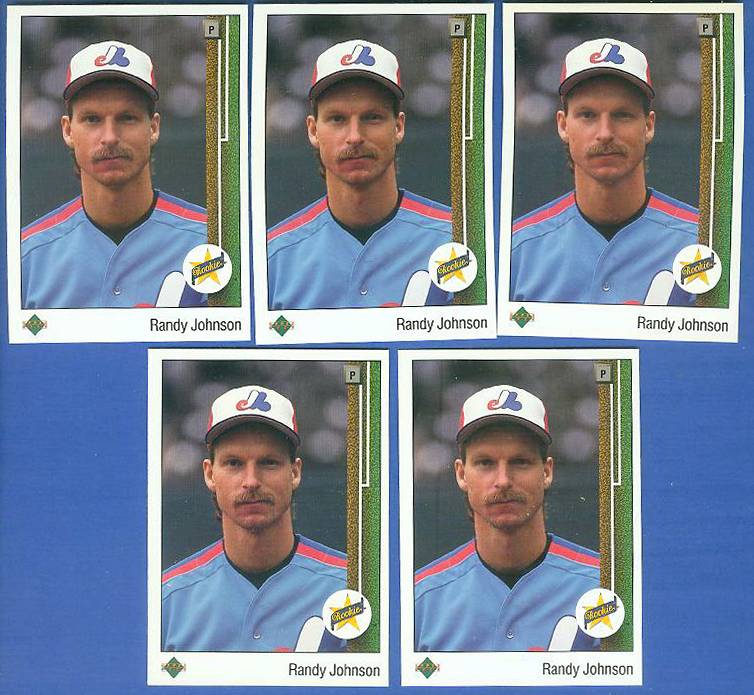 Randy Johnson - 1989 Upper Deck #25 - Lot of (5) ROOKIE cards (Expos) Baseball cards value