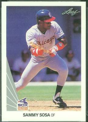 Sammy Sosa - 1990 Leaf #220 ROOKIE Baseball cards value
