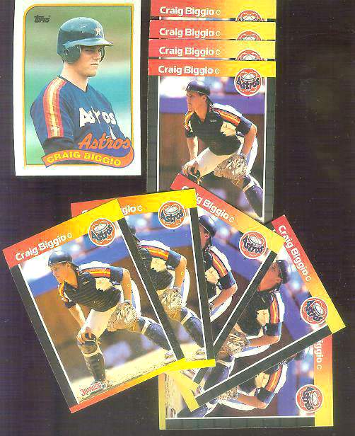 Craig Biggio -  LOT of (10) ROOKIE cards ! Baseball cards value