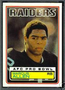 1983 Topps FB #294 Marcus Allen ROOKIE [#a] (Raiders) Baseball cards value