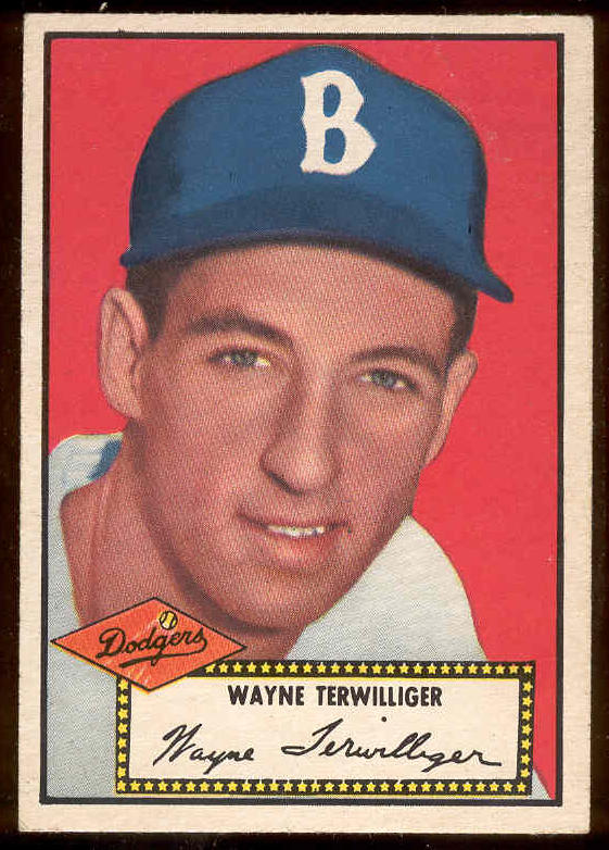 1952 Topps #..7 Wayne Terwilliger BLACK-BACK (Brooklyn Dodgers) Baseball cards