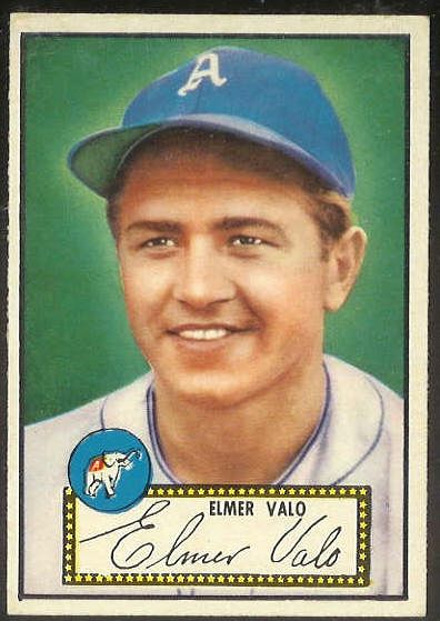 1952 Topps #.34 Elmer Valo RED-BACK [#b] (Philadelphia A's) Baseball cards