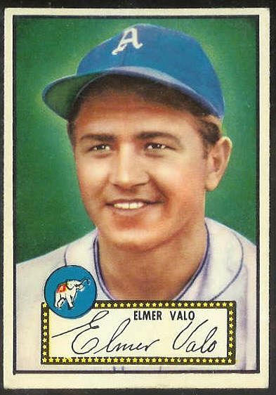 1952 Topps #.34 Elmer Valo RED-BACK [#d] (Philadelphia A's) Baseball cards