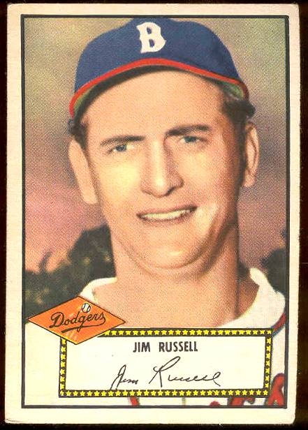 1952 Topps #.51 Jim Russell (Brooklyn Dodgers) Baseball cards