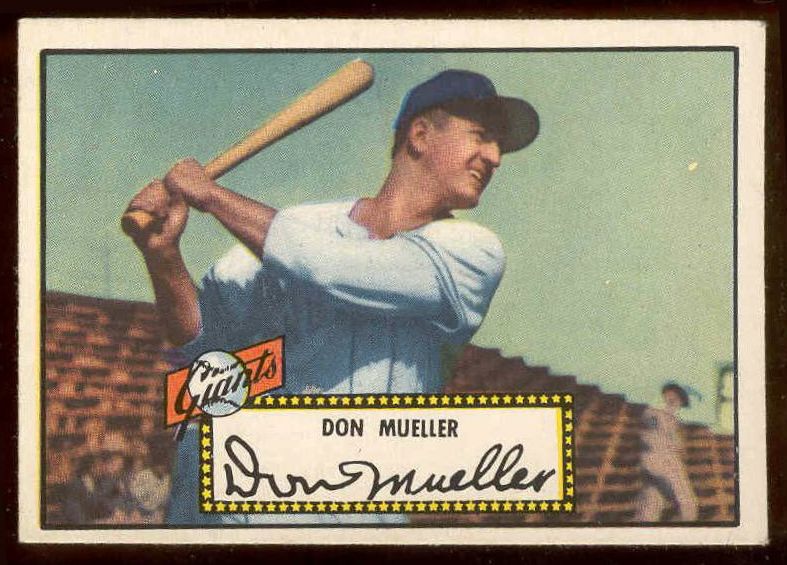 1952 Topps #.52 Don Mueller BLACK-BACK (NY Giants) Baseball cards