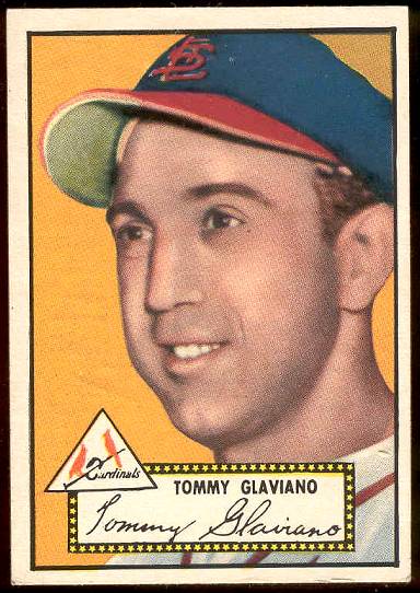 1952 Topps #.56 Tommy Glaviano BLACK-BACK [#a] (Cardinals) Baseball cards