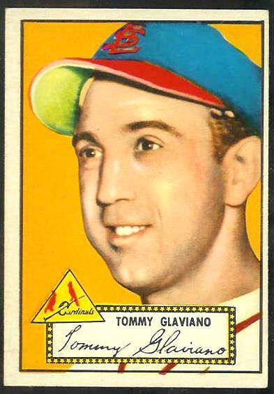 1952 Topps #.56 Tommy Glaviano RED-BACK [#b] (Cardinals) Baseball cards