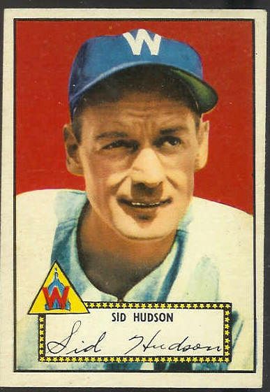 1952 Topps #.60 Sid Hudson [#b] (Senators) Baseball cards value