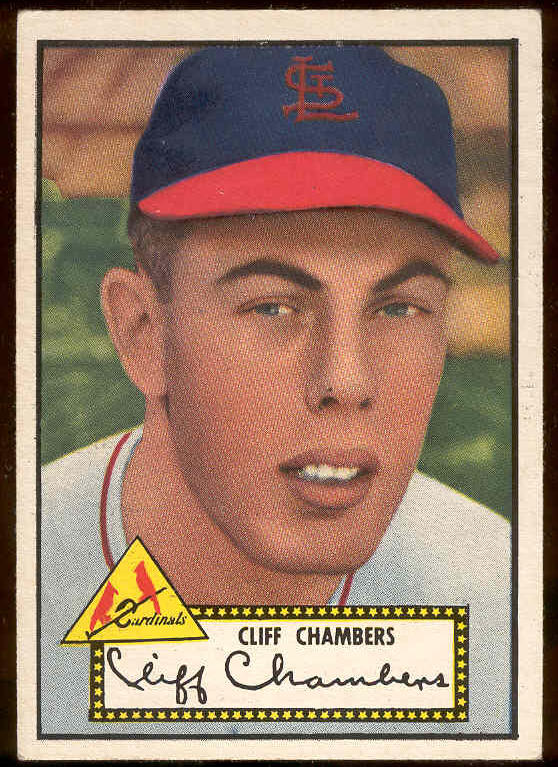 1952 Topps #.68 Cliff Chambers BLACK-BACK (Cardinals) Baseball cards value