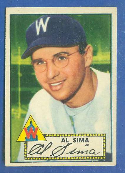1952 Topps #.93 Al Sima (Senators) Baseball cards value