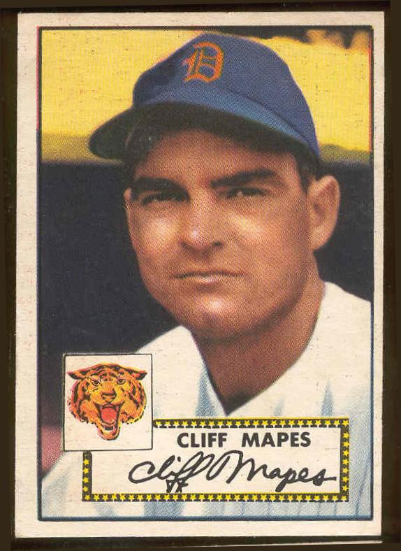 1952 Topps #103 Cliff Mapes (Tigers) Baseball cards value