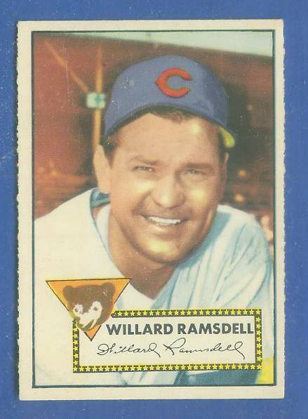 1952 Topps #114 Willard Ramsdell [#a] (Cubs) Baseball cards value