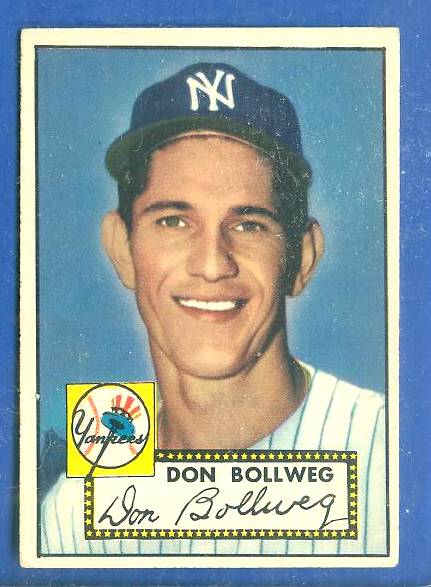 1952 Topps #128 Don Bollweg (Yankees) Baseball cards value