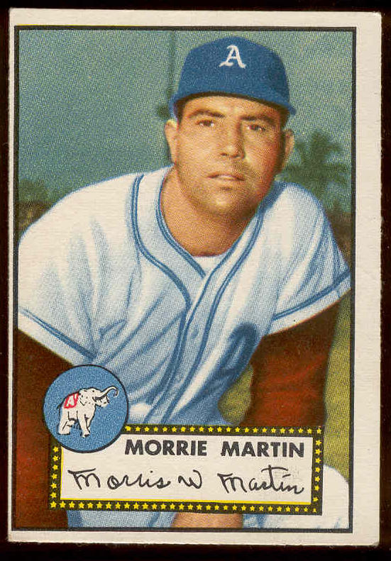 1952 Topps #131 Morrie Martin [#a] (Philadelphia A's) Baseball cards value