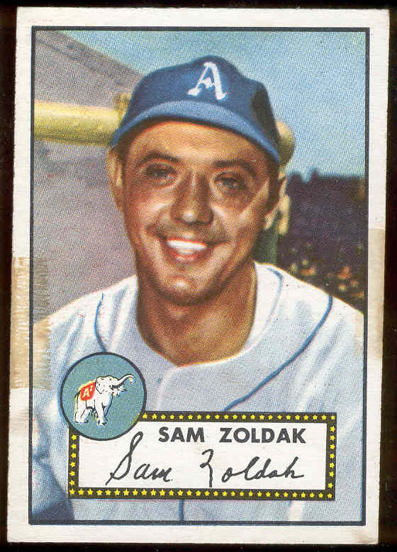1952 Topps #231 Sam Zoldak (Philadelphia A's) Baseball cards value