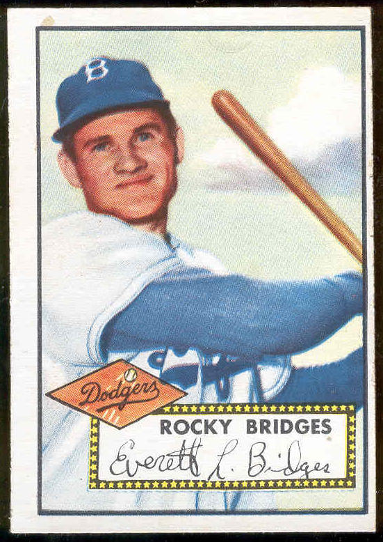 1952 Topps #239 Rocky Bridges [#a] (Brooklyn Dodgers) Baseball cards value