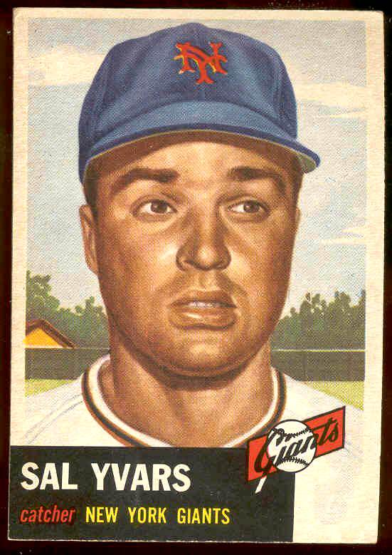 1953 Topps #.11 Sal Yvars (NY Giants) Baseball cards