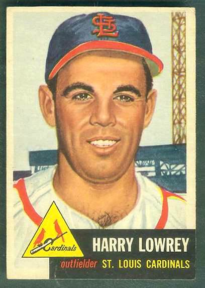 1953 Topps #.16 Harry 'Peanuts' Lowrey [#b] (Cardinals) Baseball cards value