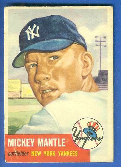 1953 Topps #.82 Mickey Mantle (Yankees) Baseball cards value