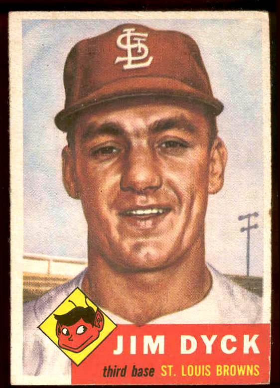 1953 Topps #177 Jim Dyck (St. Louis Browns) Baseball cards value