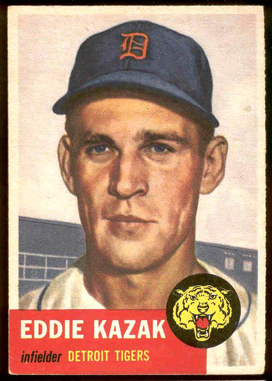 1953 Topps #194 Eddie Kazak (Tigers) Baseball cards value