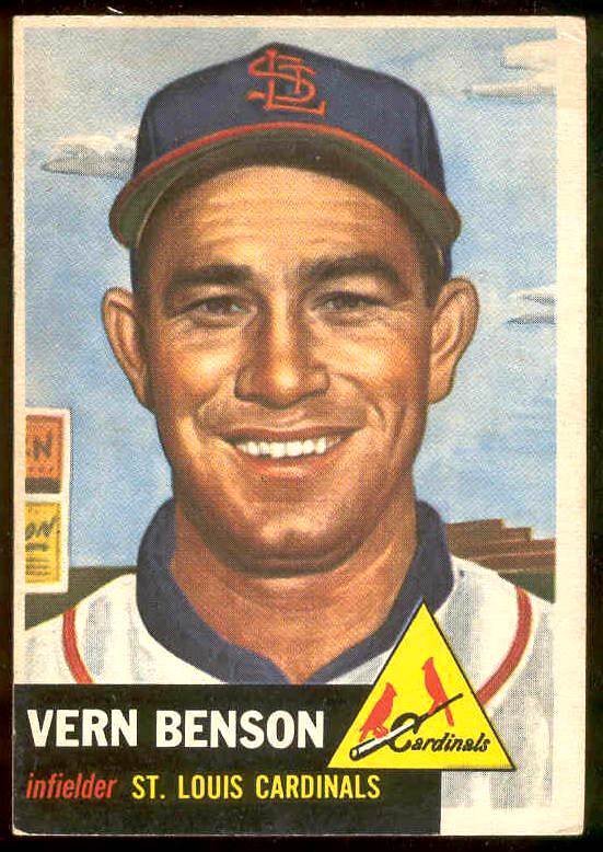 1953 Topps #205 Vern Benson (Cardinals) Baseball cards value