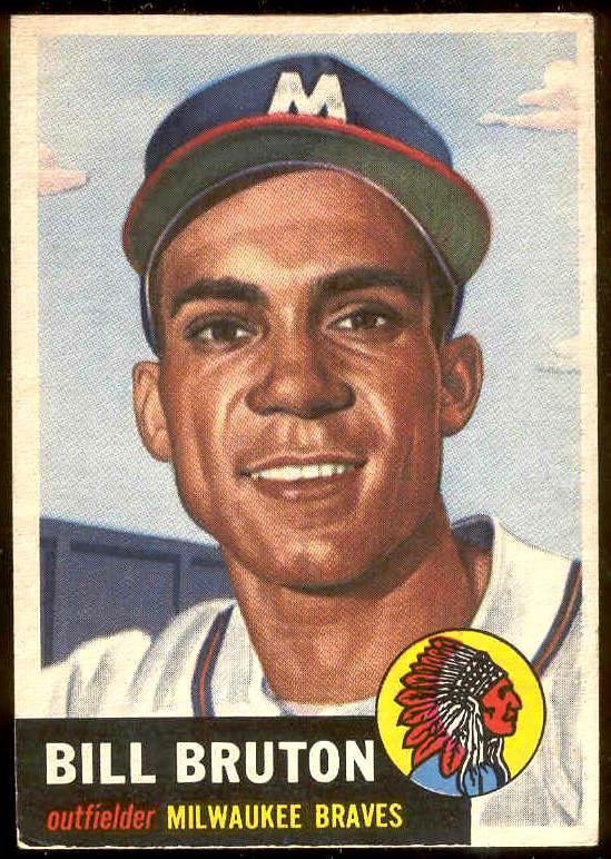 1953 Topps #214 Bill Bruton ROOKIE (Braves) Baseball cards value